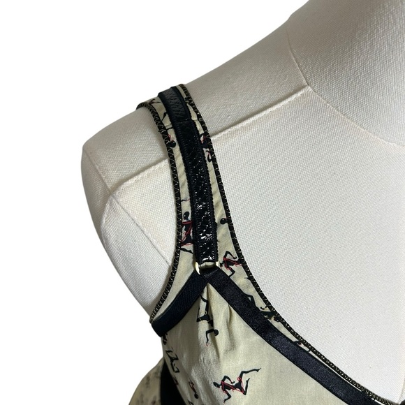 Z Spoke Zac Posen Cut Outs Roman Greek People Print Mini Silk Dress Size 6 - Picture 4 of 13